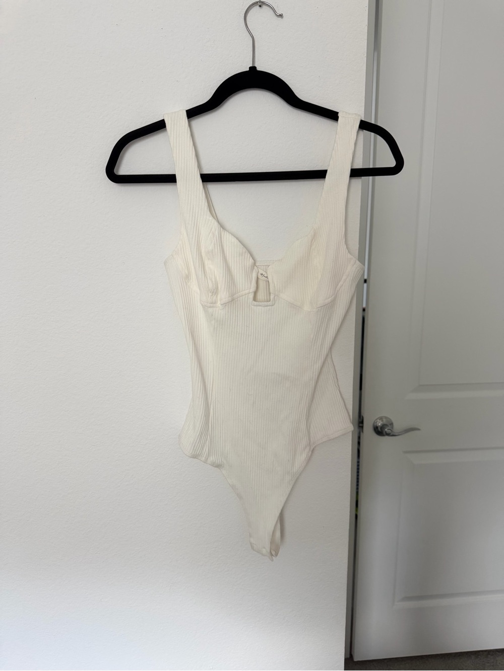 Mustard Seed Cream Ribbed Underwire Bodysuit - NWT